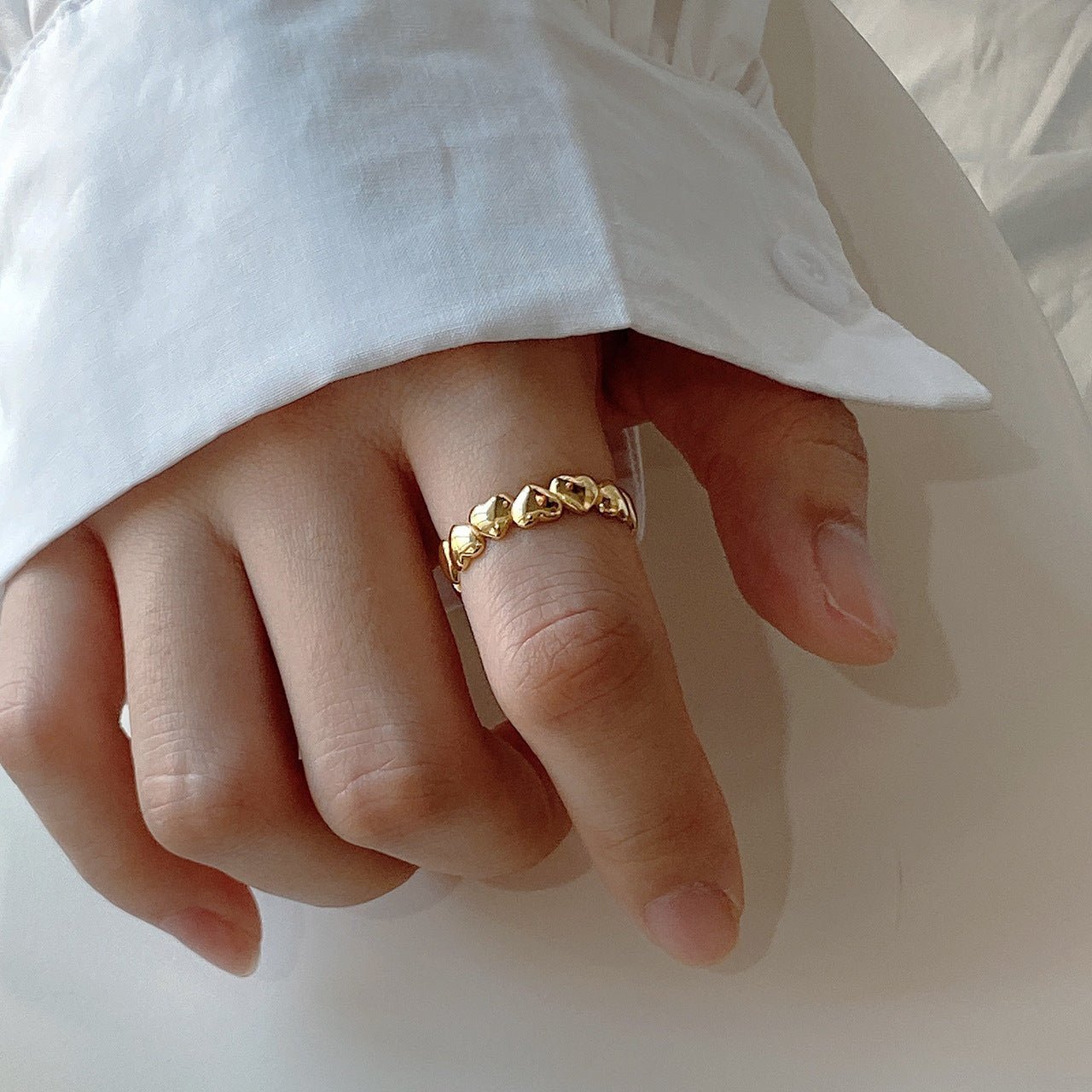 925 スターリングシルバー ラブリング - 調整可能なオープンデザイン - LOMEO