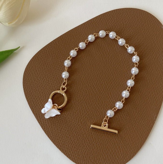 スーパーフェアリー蝶々ペンダントパールブレスレット - LOMEO