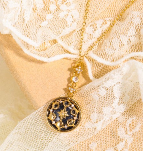 ナチュラルストーン ムーンフェーズ ペンダントネックレス - LOMEO