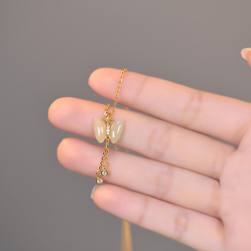 バタフライタッセルネックレス S925 シルバー - LOMEO