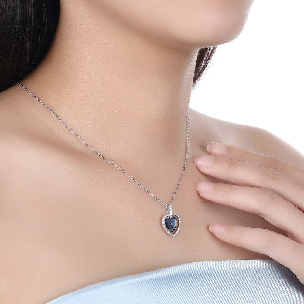 プチプラネックレス S925 スターリングシルバークリスタルハート 