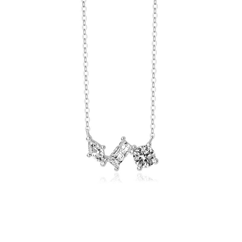 S925 スターリングシルバー ラグジュアリージルコンネックレス - LOMEO