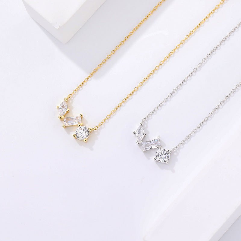 S925 スターリングシルバー ラグジュアリージルコンネックレス - LOMEO