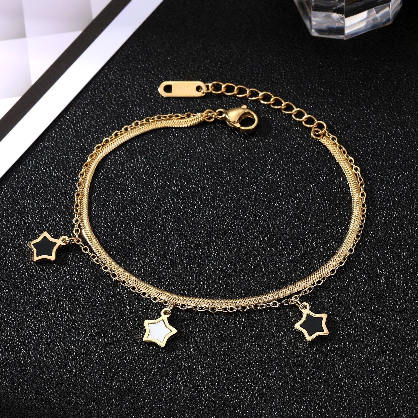 5点星型ステンレススチールブレスレット - LOMEO
