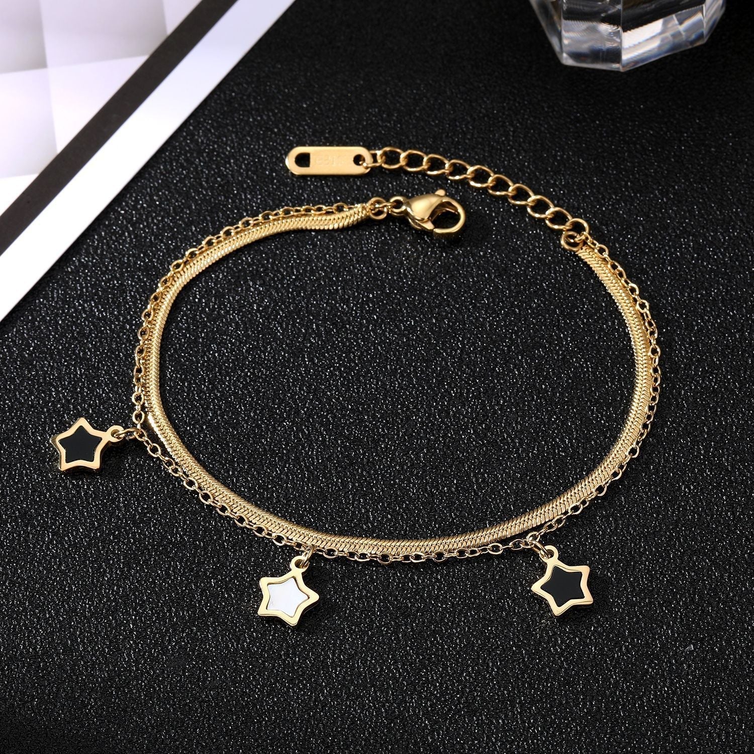 5点星型ステンレススチールブレスレット - LOMEO