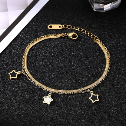 5点星型ステンレススチールブレスレット - LOMEO