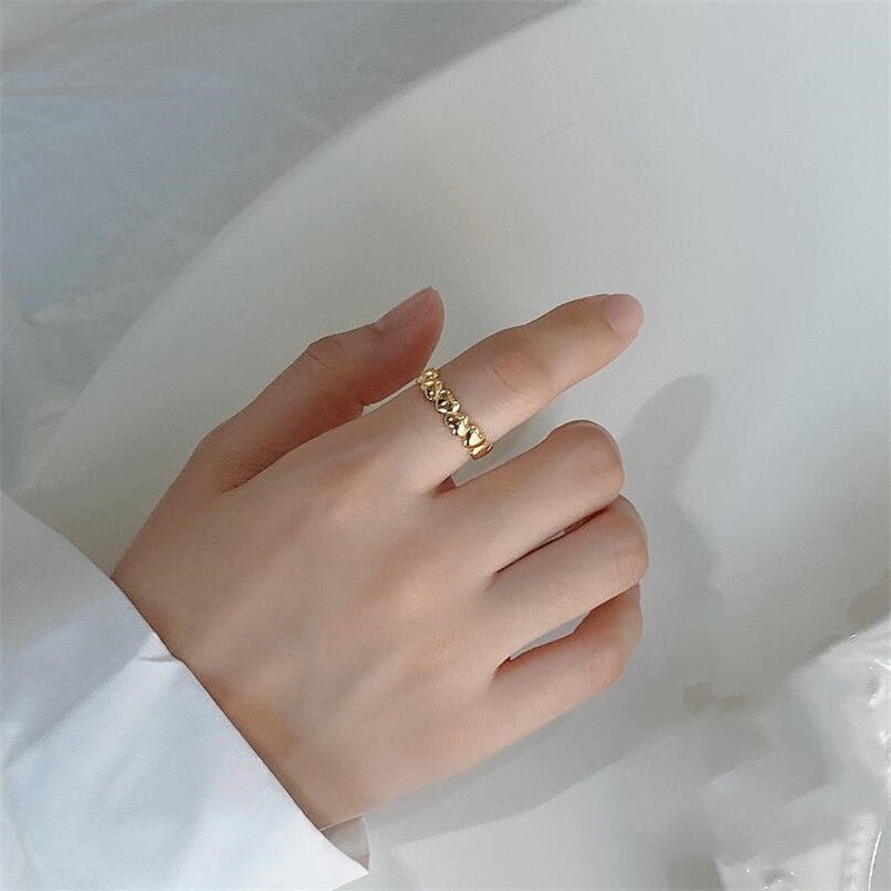 925 スターリングシルバー ラブリング - 調整可能なオープンデザイン - LOMEO