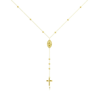 Fashion Cross Necklace Exquisite Y - shaped Bead Necklace - LOMEO