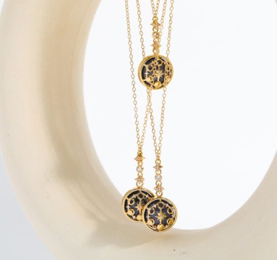 ナチュラルストーン ムーンフェーズ ペンダントネックレス - LOMEO