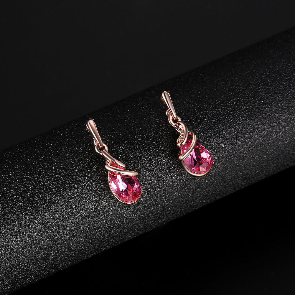 プチプラネックレス ピンクジュエルセット（ネックレス＆イヤリング