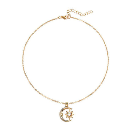 月と星のペンダントネックレス - LOMEO