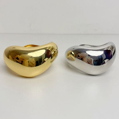 レトロメタル ウェーブ オープンブレスレット - LOMEO