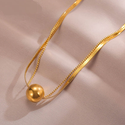 ダブルレイヤーラッキーボールネックレス - LOMEO