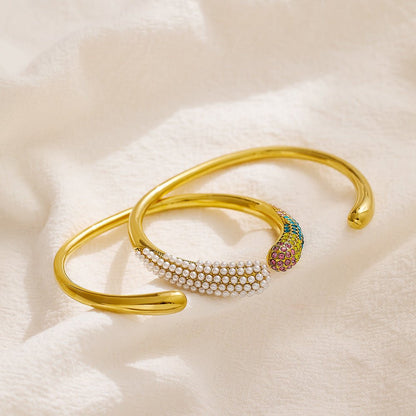 ゴールドパールタイタニウムブレスレット - LOMEO