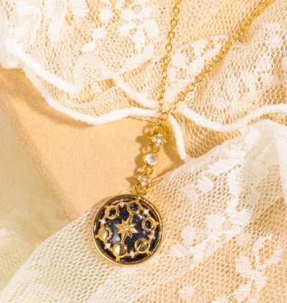 ナチュラルストーン ムーンフェーズ ペンダントネックレス - LOMEO