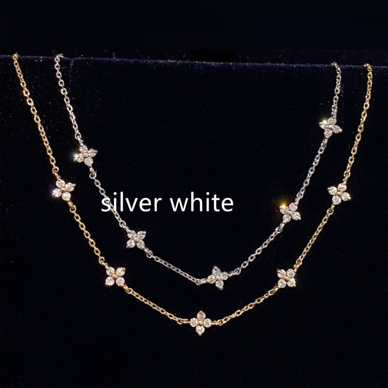 S925 シルバープレート 18Kゴールドジルコンブレスレット - LOMEO