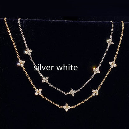 S925 シルバープレート 18Kゴールドジルコンブレスレット - LOMEO