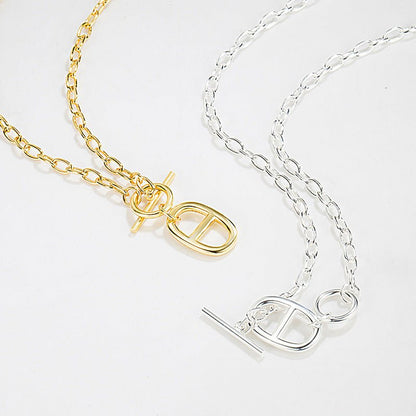 ネックレス チタン合金 上品 特別デザイン シンプル アクセサリー 人気プレゼント ゴールド シルバー S925 - LOMEO